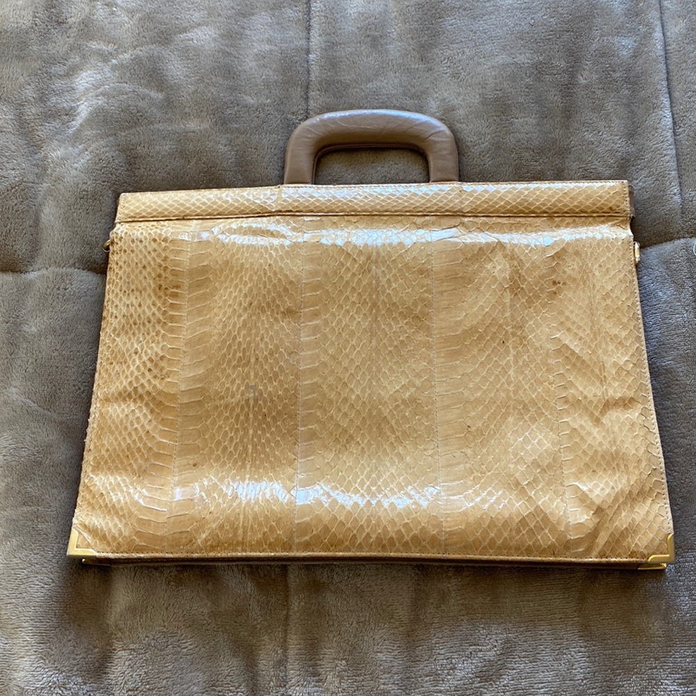 Vintage snakeskin document bag